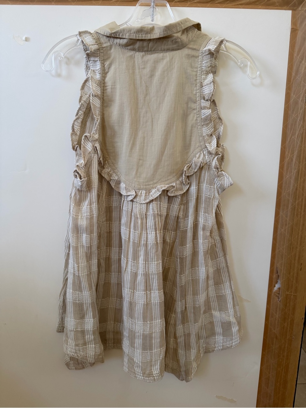 Pilcro Beige Ruffle Plaid tunic - Picture 2 of 3